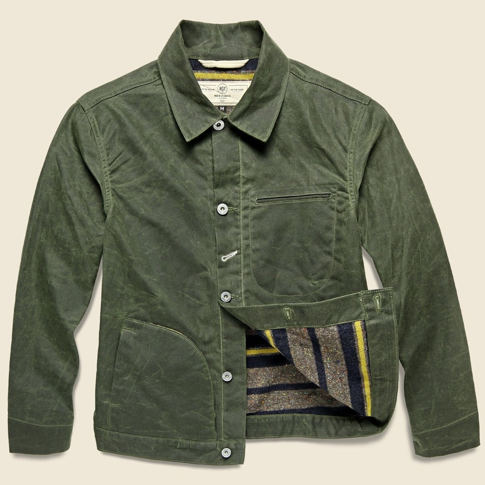 RGT Supply Jacket - Blanket Lined Waxed Olive Ridgeline